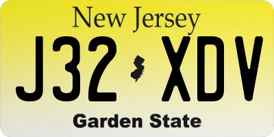NJ license plate J32XDV