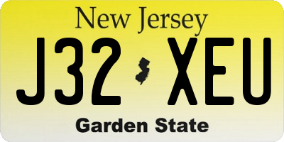 NJ license plate J32XEU
