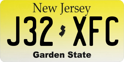 NJ license plate J32XFC