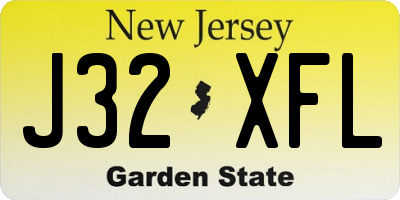 NJ license plate J32XFL