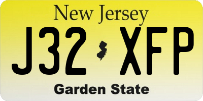 NJ license plate J32XFP