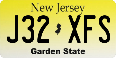 NJ license plate J32XFS
