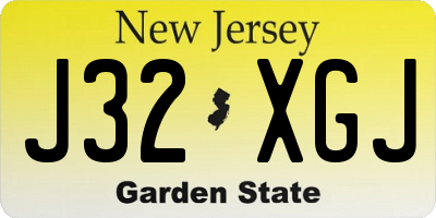 NJ license plate J32XGJ