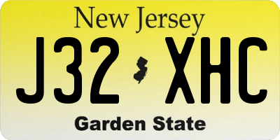 NJ license plate J32XHC
