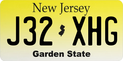NJ license plate J32XHG
