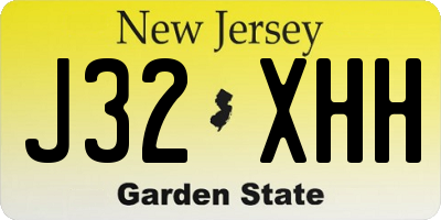 NJ license plate J32XHH