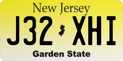 NJ license plate J32XHI