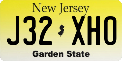 NJ license plate J32XHO