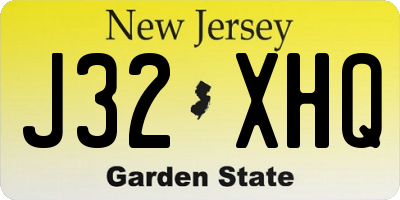 NJ license plate J32XHQ