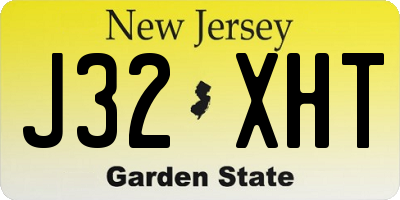 NJ license plate J32XHT