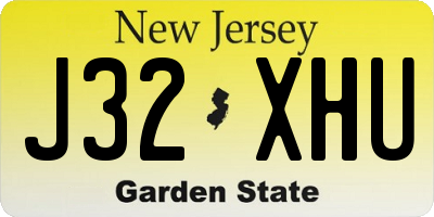 NJ license plate J32XHU