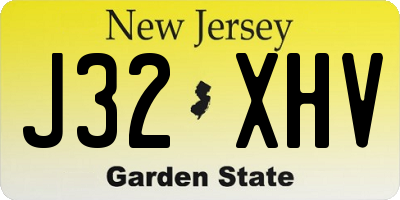 NJ license plate J32XHV