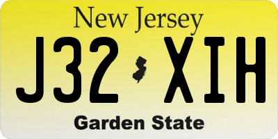NJ license plate J32XIH