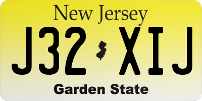 NJ license plate J32XIJ