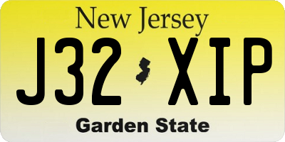 NJ license plate J32XIP