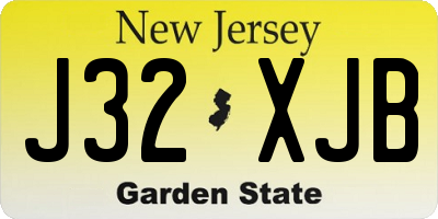 NJ license plate J32XJB