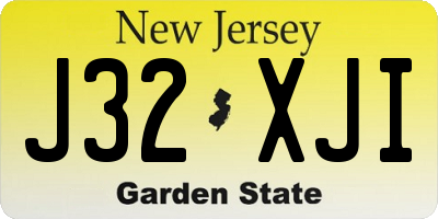 NJ license plate J32XJI