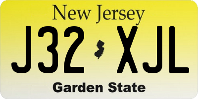 NJ license plate J32XJL