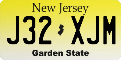 NJ license plate J32XJM