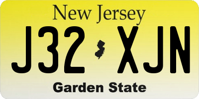 NJ license plate J32XJN