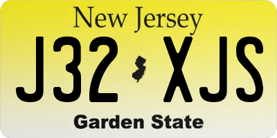NJ license plate J32XJS