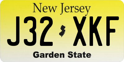 NJ license plate J32XKF