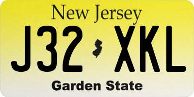 NJ license plate J32XKL