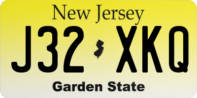 NJ license plate J32XKQ