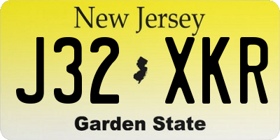 NJ license plate J32XKR