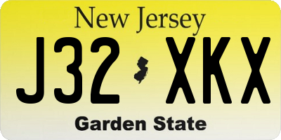 NJ license plate J32XKX