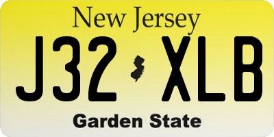 NJ license plate J32XLB