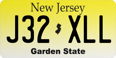 NJ license plate J32XLL