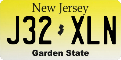 NJ license plate J32XLN