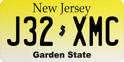 NJ license plate J32XMC
