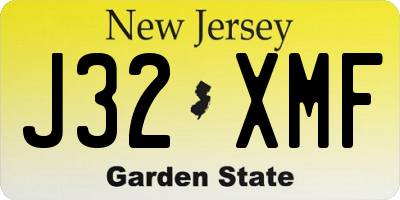 NJ license plate J32XMF