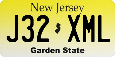 NJ license plate J32XML