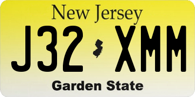 NJ license plate J32XMM