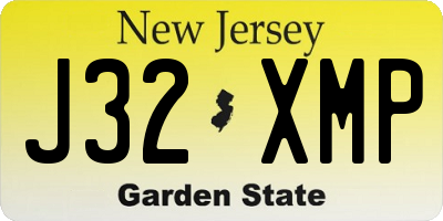 NJ license plate J32XMP