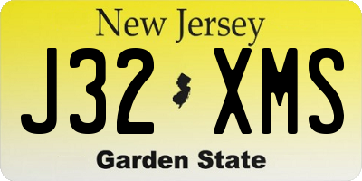 NJ license plate J32XMS