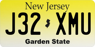 NJ license plate J32XMU