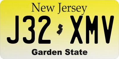 NJ license plate J32XMV