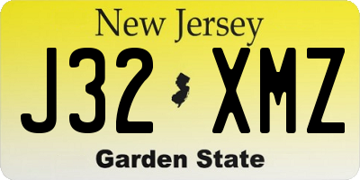 NJ license plate J32XMZ