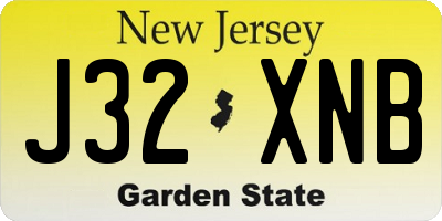 NJ license plate J32XNB