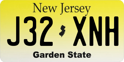 NJ license plate J32XNH