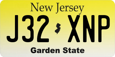 NJ license plate J32XNP