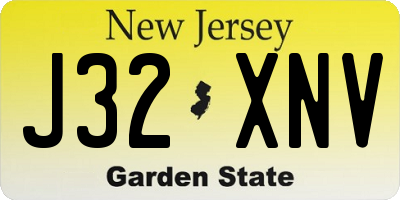 NJ license plate J32XNV