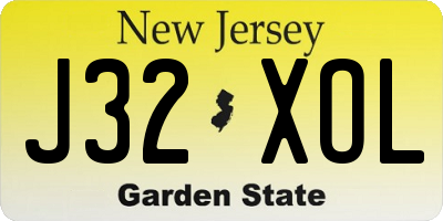 NJ license plate J32XOL
