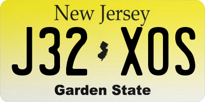 NJ license plate J32XOS