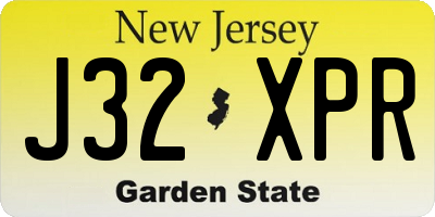 NJ license plate J32XPR