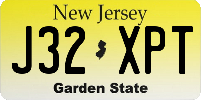 NJ license plate J32XPT